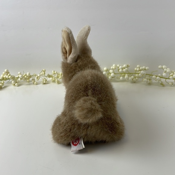 Vintage Bunny Ty 1997 Sandy Blond Bunny Brown Eye & Pink Nose Named Button - Picture 15 of 15